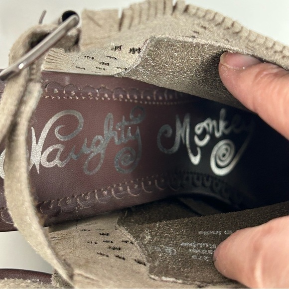 Naughty Monkey Sweet Jackie Aztec Tribal Suede Peep Toe Sandal - Picture 12 of 16